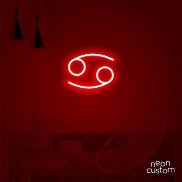 Imagem de luminaria letreiro Neon Led Signo Câncer 50x40 luminoso decoração p/ s