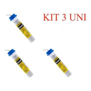 Imagem de 3 Solda Estanho Emavi Para Eletrônica Tubo 25g Pcb Economia