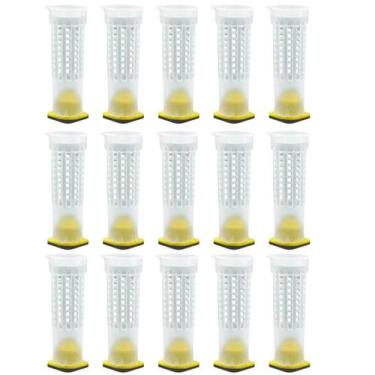 Imagem de Gaiola Tubo Completa Kit 15 Unidades Criar Rainha Apicultura - SR APIC
