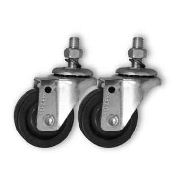 Imagem de Kit 2 Rodinhas 50mm Borracha 2 Pol com Parafuso Giratório - Schioppa