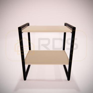 Imagem de Mesa de Cabeceira Bella Estilo Industrial MDP Metal Preto - RDS Metalú