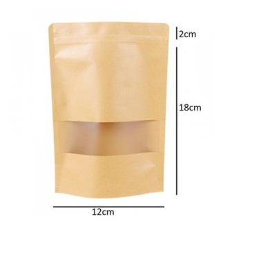 Imagem de Embalagem Saco Stand Up Pouch Kraft C/ Visor 20x12cm - Like Home
