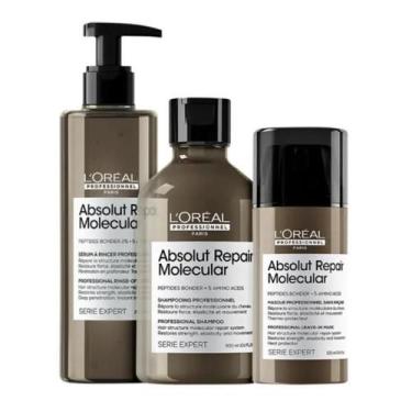 Imagem de Kit loreal absolut repair molecular shampoo +sérum +leave-in - L'ORÉAL