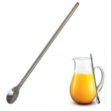 Imagem de Kit Colher Para Mexer Bebidas Sucos Coquetel Em Aço Inox 30CM - Art Ho