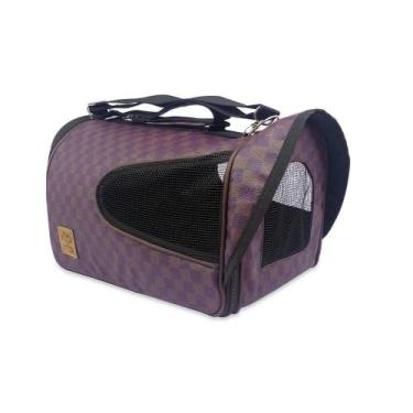 Imagem de Bolsa Mala Para Transporte Pets Cães e Gatos - MAVE PET, Marrom_Quadri