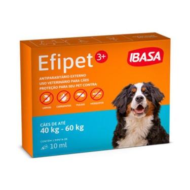 Imagem de Antipulga e Carrapatos Efipet 3+ 10mL para Cães de 40 a 60 kg - Ibasa