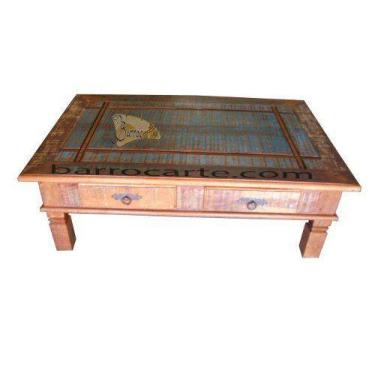 Imagem de Mesa de Centro Rústica Liz em Madeira de Demolição - Cód 942 - Barroca