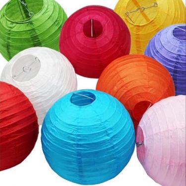 Imagem de Kit C/30 Balão Japonês Lanterna Coloridas De Papel 15cm - PL