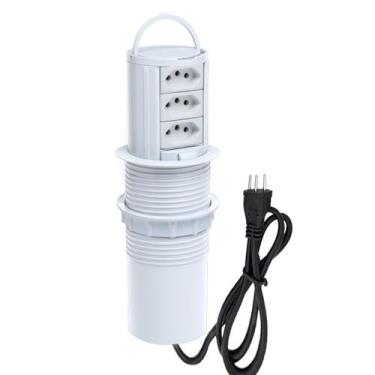 Imagem de Torre De Tomada Totem Slim Manual Alça 3 Tomadas 20A Branco - CONNECT 
