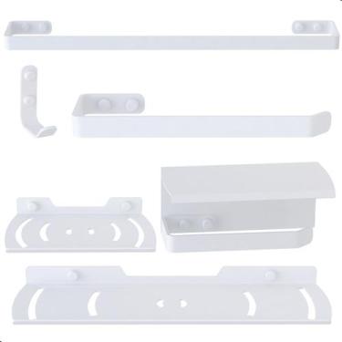Imagem de Kit Acessórios Para Banheiro Branco 6 Peças Zmt - CONTEL STORE