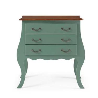 Imagem de Cômoda Bombê 3 Gavetas e Pés Luiz XV - Tommy Design - Meyer, Verde Kal