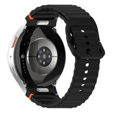 Imagem de HAYONLIY Pulseiras esportivas de silicone sem lacunas compatíveis com Samsung Galaxy Watch 7/FE/6/5/4 de 40 mm e 44 mm/Watch 6 Classic de 43 mm e 47 mm/Watch 5 Pro de 45 mm/Watch 4 Classic de 42 mm e