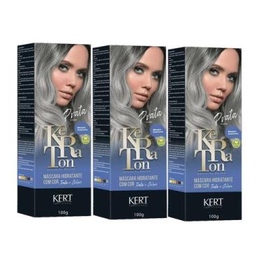 Imagem de Kit 3 Tonalizante Keraton Banho De Brilho Prata - Kert