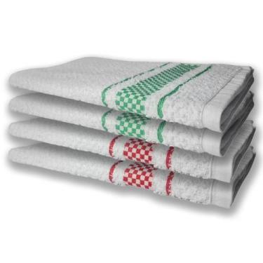 Imagem de 4 Panos de Prato Atoalhado Felpudo Premium Vermelho+Verde - Toalhas Be