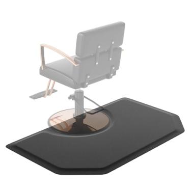 Imagem de OmySalon Tapete de salão para cabeleireiro, 8 x 1,5 m x 1,5 cm, antifadiga, tapete de barbeiro com base redonda, tapete de cadeira de salão para cabeleireiro em pé, equipamento de xampu para barbearia