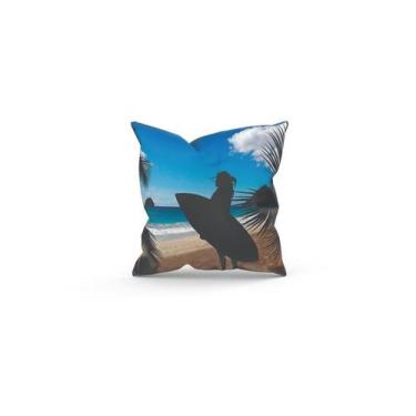 Imagem de Almofada Decorativa Cheia c/ Zíper 25x25 Mulher com Prancha - Deluzz