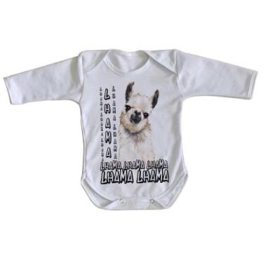 Imagem de body nenê criança roupa bebê manga longa lhama animal - Empório Dutra,