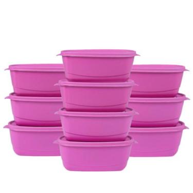 Imagem de Kit 10 Potes Herméticos Plástico com Tampa Alta Vedação Para Marmitas 