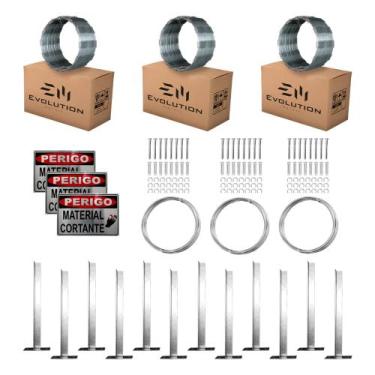Imagem de Kit Completo Cerca Concertina Simples 30cm 30 Metros - Evolution Metai