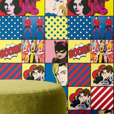 Imagem de Papel de Parede Adesivo Lavável Pin Up Quadros Anos 90 10 Metros - PAP