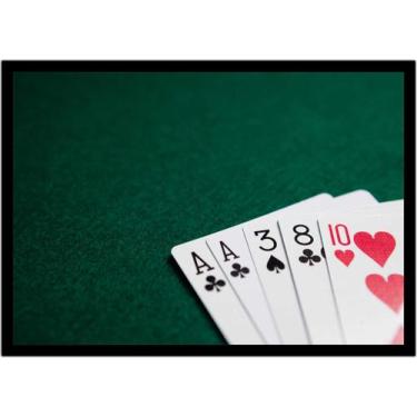 Imagem de Quadro Decorativo Jogos Baralho Naipe Cartas Poker Com Moldura RC005 -
