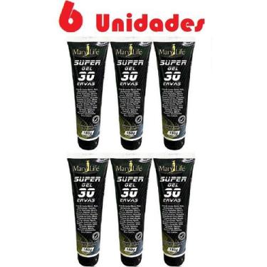 Imagem de Kit com 6 Super Gel 30 Ervas 150g Efeito Gelo Quente - Mary Life