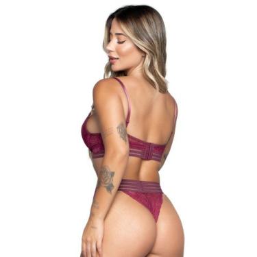 Imagem de Conjunto Lingerie Bella Fiore Modas Bojo e Renda Com Elástico Sensual,