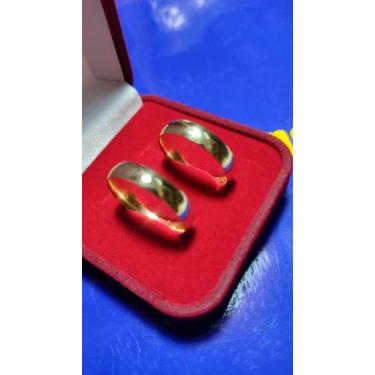 Imagem de Alianças Casal Noivado Ouro 18 Kilates Casamento 8.30 Gramas 7mm Anatô