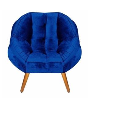 Imagem de Poltrona Decorativa Califórnia Em Tecido Suede Pés Madeira - Neros Int