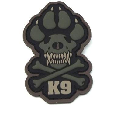 Imagem de Mil-Spec Monkey Patch de PVC para cães K9 – Acessório de colete tático para cães – Patch militar K9 durável com design icônico de caveira, 4,8 cm x 7,6 cm (folhagem verde)