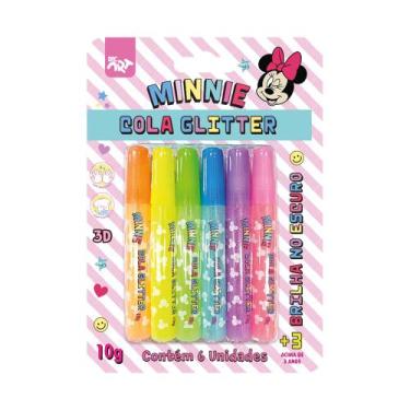 Imagem de Cola Colorida Glitter Bastão Brilha No Escuro Efeito 3D Minnie - DAC
