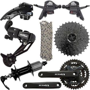 Imagem de Kit Relação Sunrun 8v 24v Pedivela Cubo Cambio Passador Bike