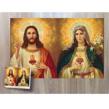 Imagem de Quebra cabeça Jesus e Maria Imaculado 1014 pçs 98,00 x 66,00cm - Fabla
