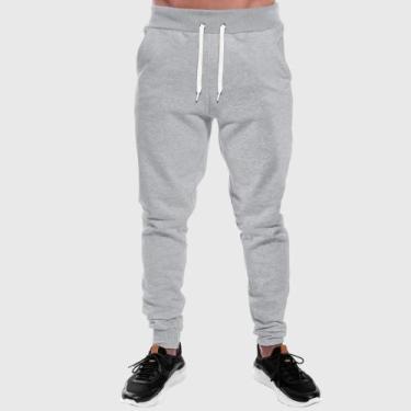 Imagem de Calça Masculina de Moletom Com Cordão - Trajano Store, Cinza, G