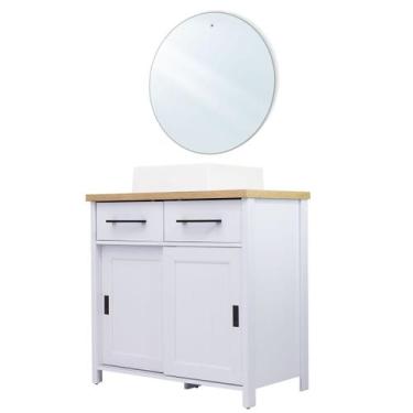 Imagem de Gabinete Armário Banheiro Ditália Cuba + Espelho / BN-03 Cozy - cor: B