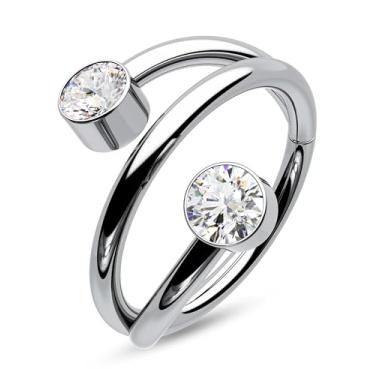 Imagem de CM Crareesi Mania Brincos de cartilagem 16 Gauge Helix Piercing Joia 316L Aço Cirúrgico Helix Brincos para Mulheres Helix Hoop Brincos Twist Helix Segment Rings, Metal, Zircônia cúbica