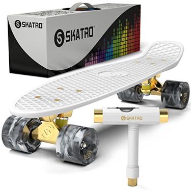 Imagem de Skatro - Skate Mini Cruiser. Placa de plástico estilo retrô de 56 x 15 cm vem completa
