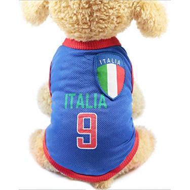 Imagem de GabeFish Camiseta Copa do Mundo de Cachorro Animais de Estimação Futebol Jersey Esportes Futebol Seleção Nacional Colete Gato Verão Roupas Divertidas Itália Grande