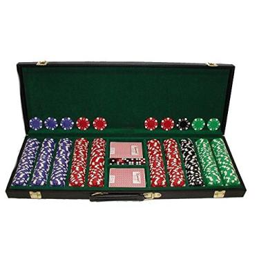 Imagem de Trademark Poker Conjunto Deluxe de 500 fichas de dados listradas de 11,5 gramas
