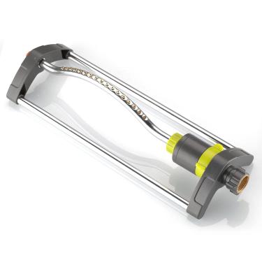 Imagem de GUDWING Aspersor oscilante de metal, aspersor de moldura de alumínio com jatos de latão sólido – Cobre até 3.600 a 4.000 pés, controle de fluxo integrado – Inclui agulha de limpeza de jato de spray