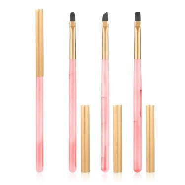 Imagem de AMilHiTon 3Pcs Pincel de Limpeza de Esmalte, Redondo, Fino E Angular, Resistente À Acetona, para Removedor de Esmalte Opi, Pincéis de Limpeza de Unhas Em Casa, Arte E Designs de Unhas (Rosa Esmeralda)