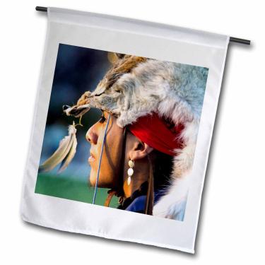 Imagem de 3dRose fl_92647_1 Chapéu nativo americano, Santa Fe, Novo México-US32 JMR0247-Julien Mcroberts Bandeira de jardim, 30 x 45 cm
