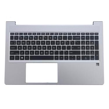 Imagem de LTPRPTS Substituição para HP Probook 450 455 G9 capa superior para laptop apoio de palma sem retroiluminação peça de montagem de teclado N01934-001 prata