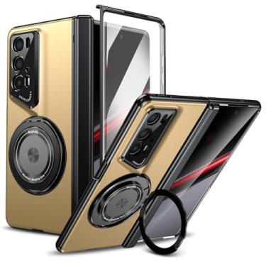 Imagem de GANGANPRO Capa compatível com Honor Magic Vs3 com suporte giratório para celular com suporte magnético à prova de choque para Honor Magic Vs3 de 7,9 polegadas, dourada