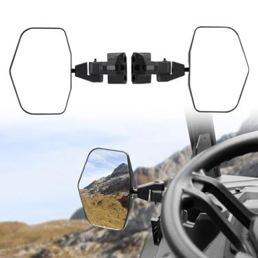 Imagem de AUPOWER Espelhos laterais ajustáveis para acessórios Can Am Defender 2016-2025, espelhos laterais retrovisores convexos para Can-Am Defender HD5 HD7 HD8 HD9 HD10 acessórios de substituição #715008101,