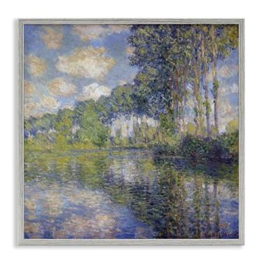 Imagem de Stupell Industries Classic Monet Poplars on the Epte Framed Giclee Wall Art Design por one1000paintings, moldura cinza, 12 x 12