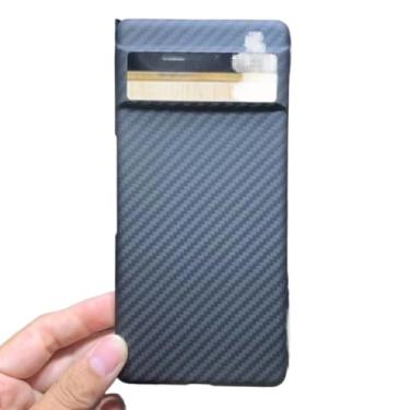 Imagem de Waillynice Capa de telefone de fibra de carbono para Google Pixel 7 Pro fibra de aramida 7A, capa anti-queda para Pixel 7 capa ultrafina (preta (buraco grande), para Google Pixel 7A)