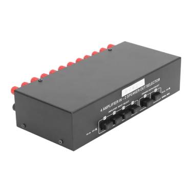 Imagem de Chave Seletora de Amplificador de 4 Vias, Caixa de Saída de 2 Alto-falantes Com Sinal de Tubo de Vácuo, Potência de 300 W, Liga de Alumínio, Entradas Compatíveis Com Plugue