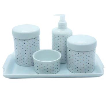 Imagem de Kit higiene Poá 5 peças -  molhadeira Poá - Peças Porcelana - Antilope