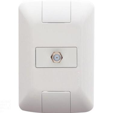 Imagem de Conjunto 4x2 Com 1 Tomada Tv/sat Coaxial Tramontina Aria Branco Tramon